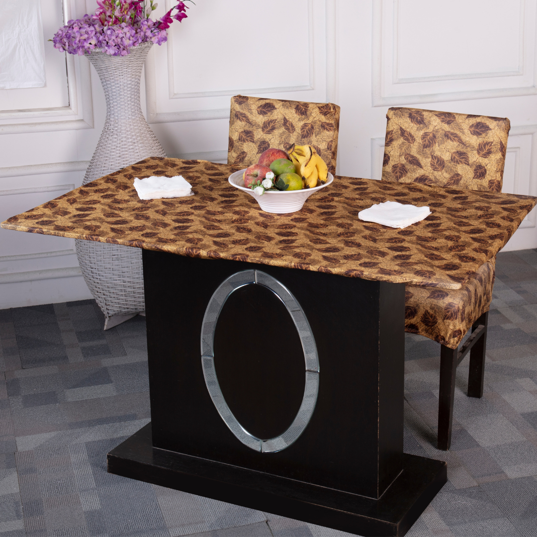 Dining table chair covers-- Dry Leaves Elastic Table Cover. Media .