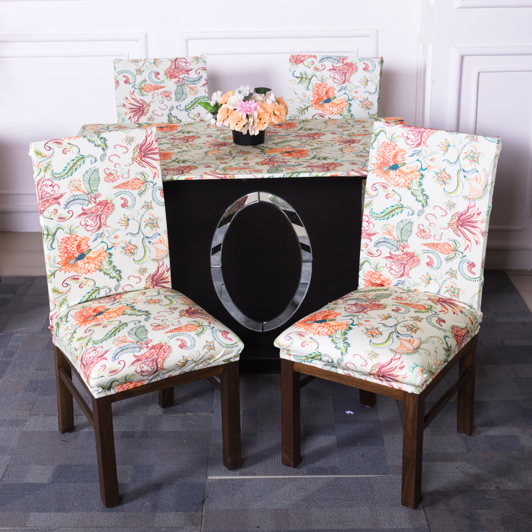 DivineTrendz Exclusive - Tropical Flower Elastic Table Cover