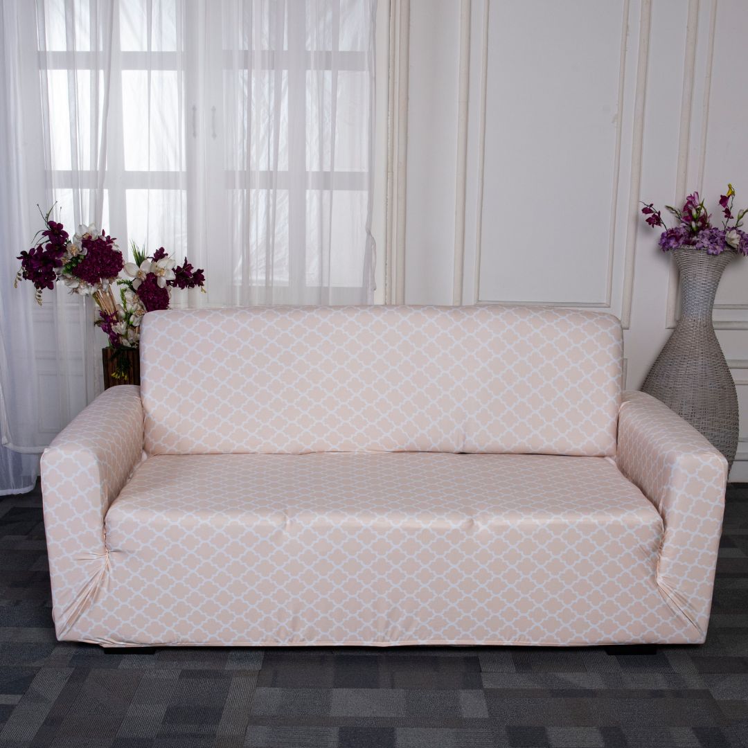 "Sofa covers near me"- Cream diamond elastic sofa slipcovers sofa slipcovers elastic "sofa slipcovers"-best way to change the look to your furniture- and make classy look-super elastic & stretchable-hand and machine washable.