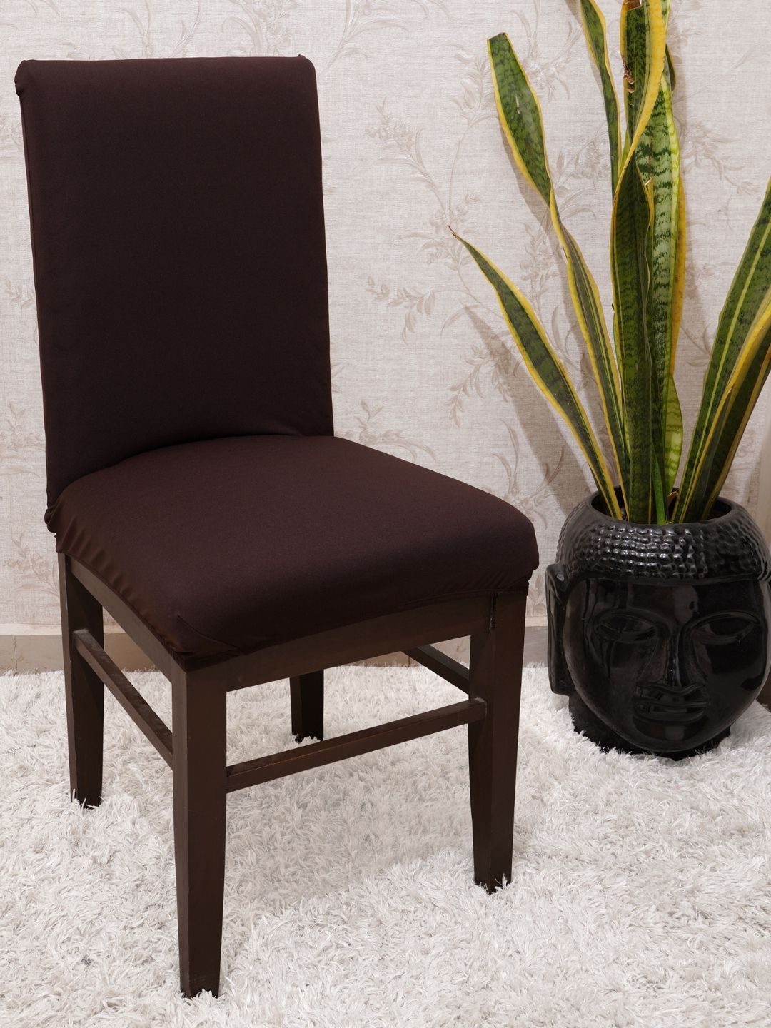 Brown Solid Magic Universal Chair Covers
