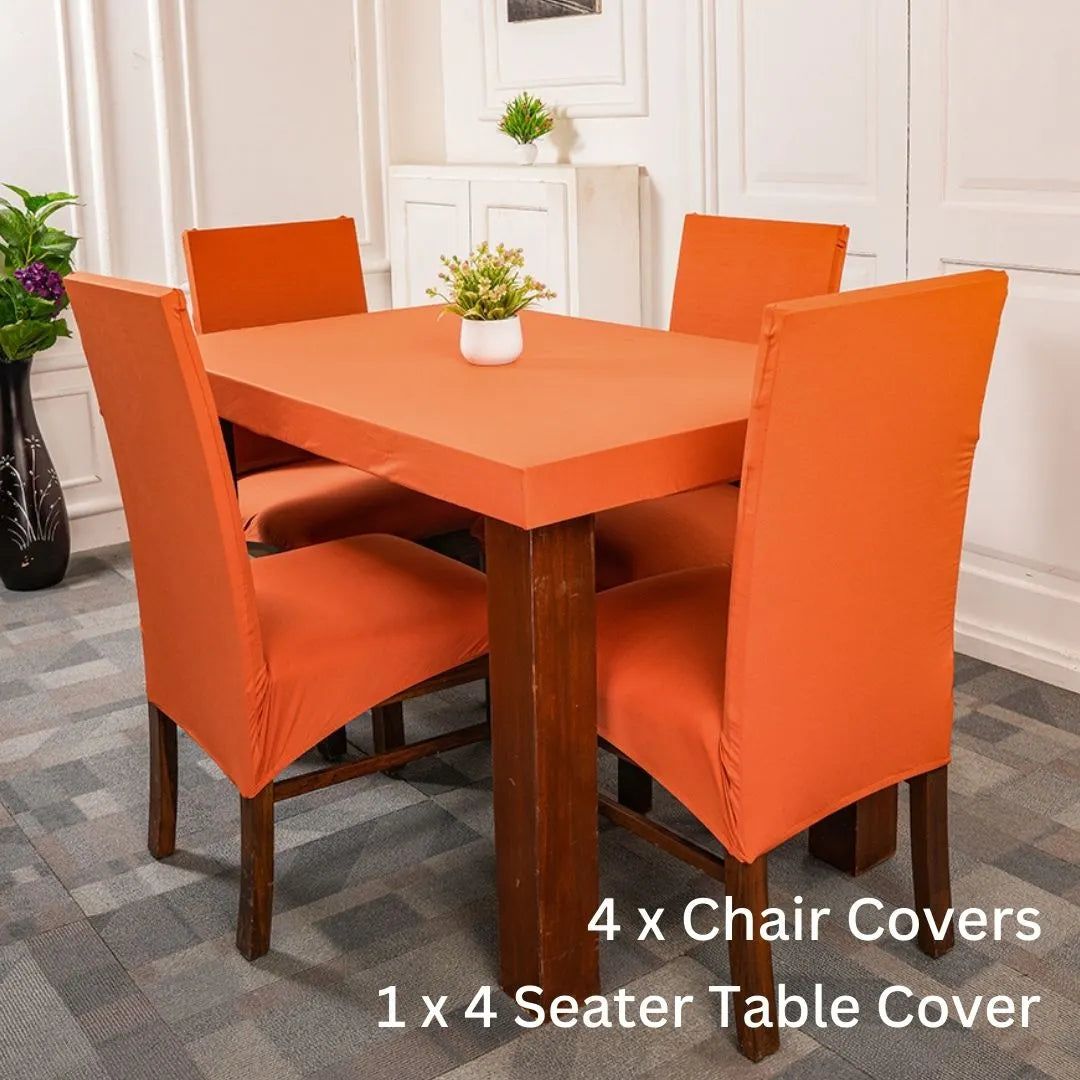 Burnt orange dining room chair covers sale