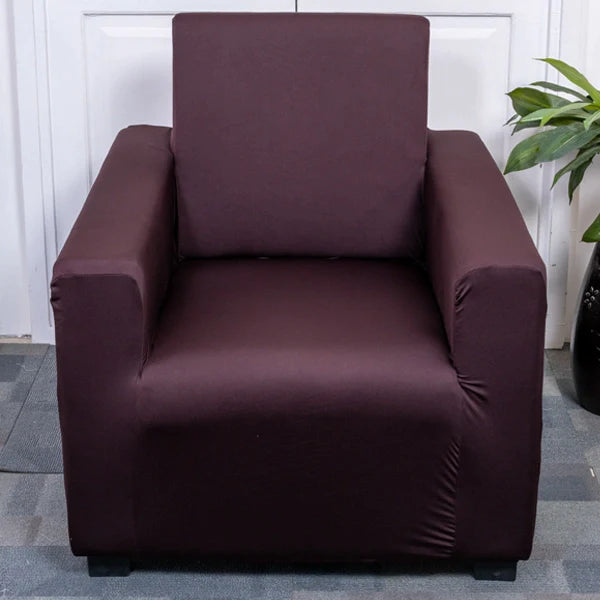Brown Solid Single Seater Sofa cover