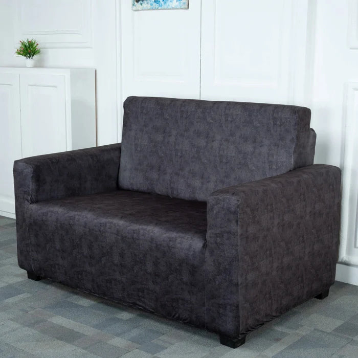 Grey Velvet Elastic 2 Seater  Sofa Covers