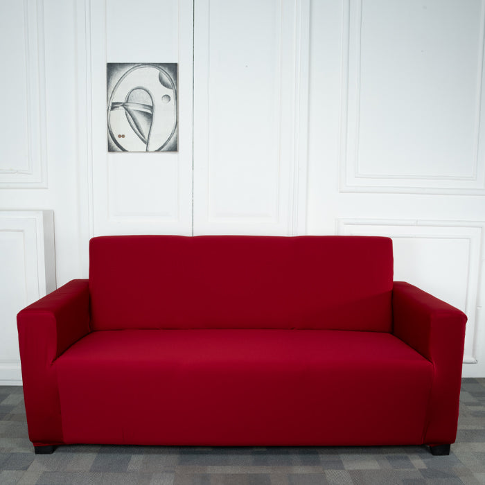 Maroon Solid Elastic Sofa Slipcovers