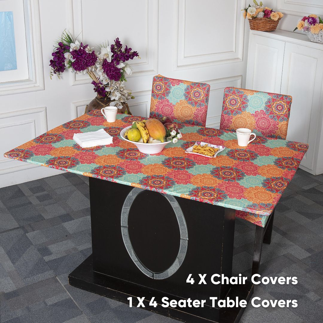 Table and chair covers-Multi-Coloured Vintage Elastic Chair & Table Cover Media .