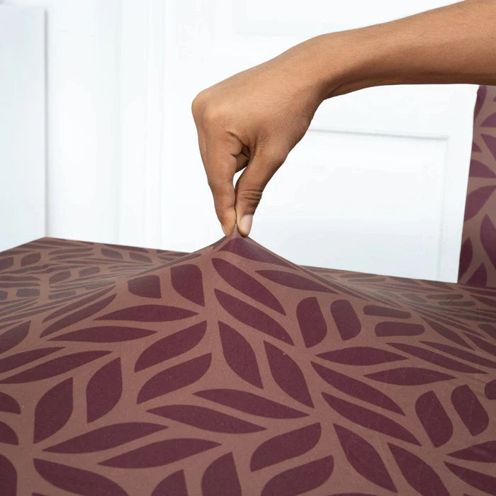 Brown Print Elastic Table Chair Cover