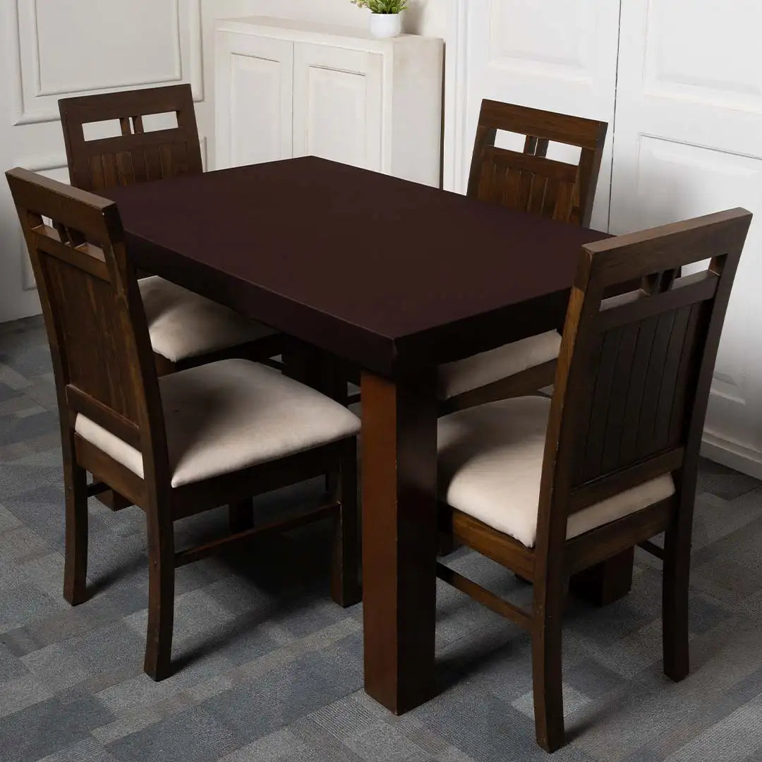 Brown Solid Elastic Table Cover