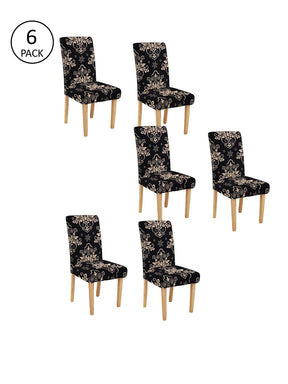 Magic Universal Chair Cover - Beige & Black Printed - DivineTrendz, Magic Universal Chair Cover - Beige & Black Printed - DivineTrendz , chair cover dining set , dining table chair covers, chair covers slilcovers.