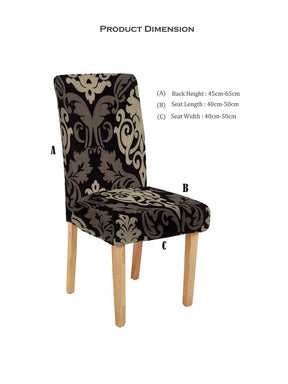 Magic Universal Chair Cover - Black & Beige Ethnic Print - DivineTrendz chair cover dining set , dining table chair covers, chair covers slilcovers.