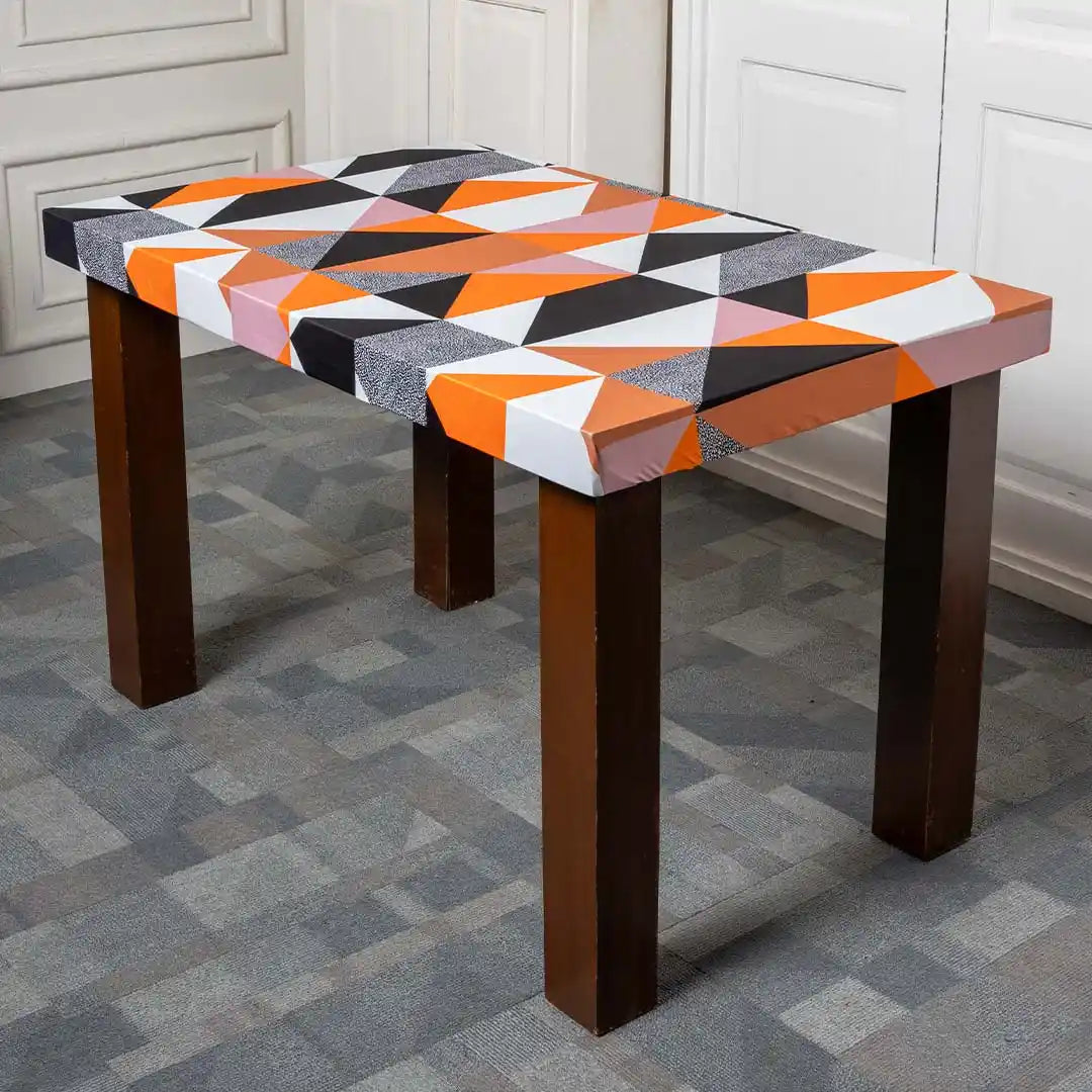Prism Orange Elastic Table Cover