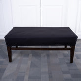 Black Solid Elastic Bench Cover