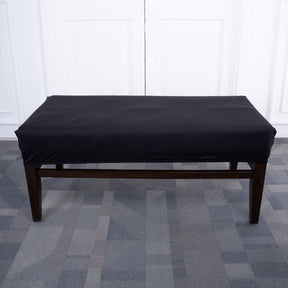 Black Solid Elastic Bench Cover