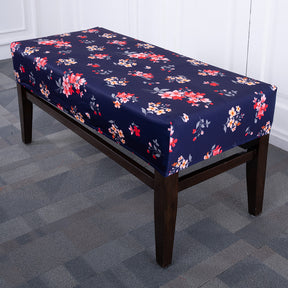 Purple Flower Elastic Bench Cover