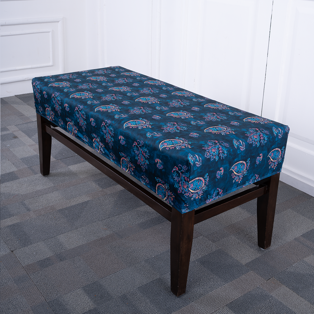 Watercolour Paisley Stretchable Elastic Bench Cover