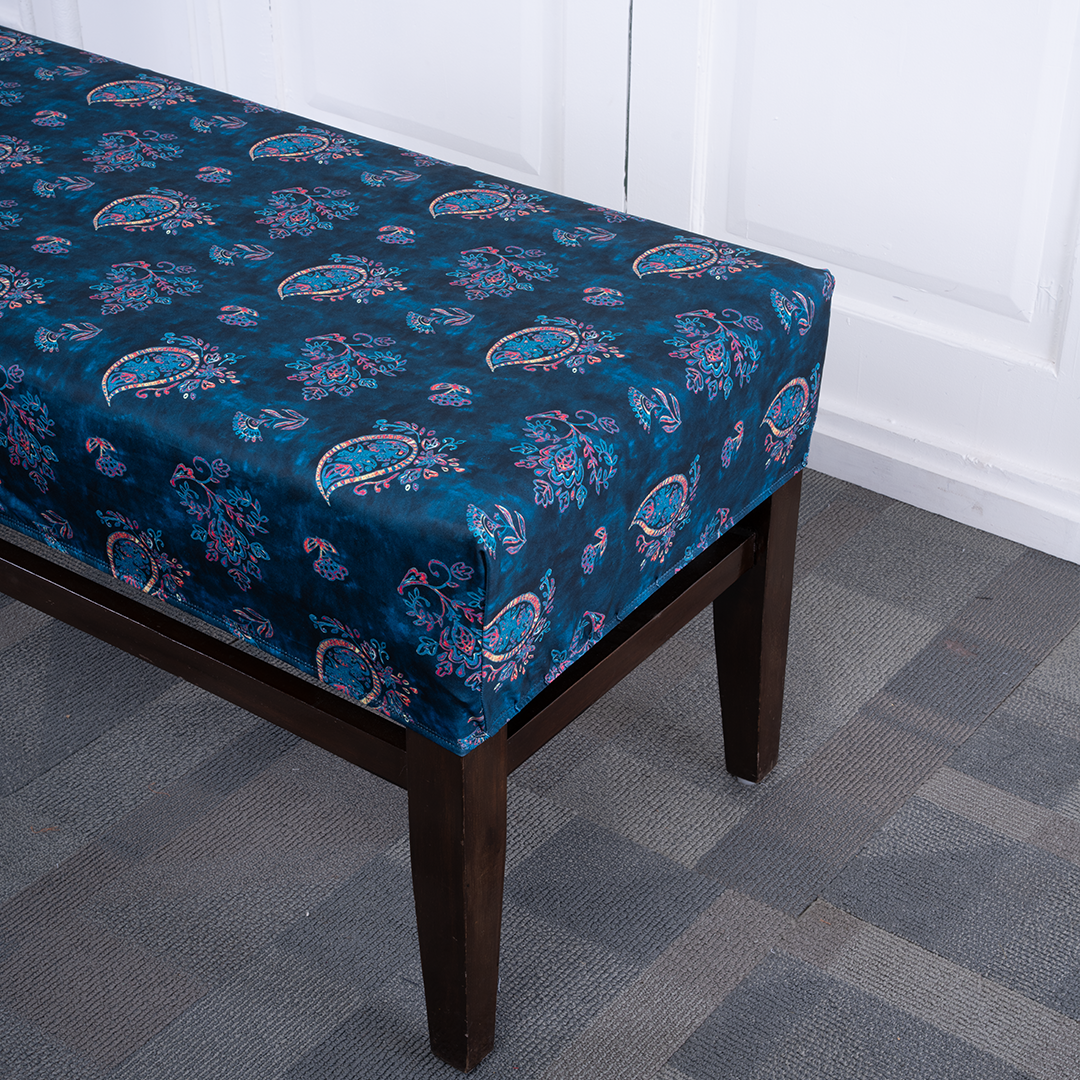 Watercolour Paisley Stretchable Elastic Bench Cover