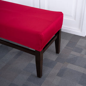 Maroon Solid Elastic Bench Cover