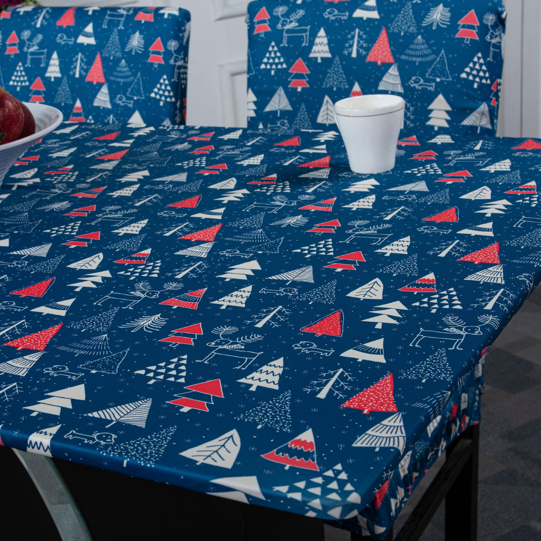 DivineTrendz Exclusive - Christmas snow  Elastic Table Cover