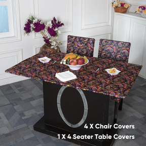 DivineTrendz Exclusive - Purple Paisley Elastic Chair & Table Cover