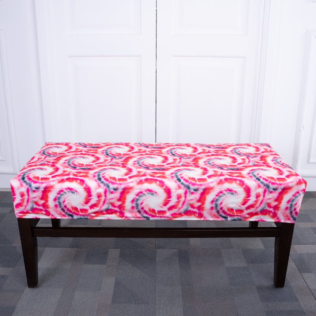 Pink Swirl Elastic Bench Cover