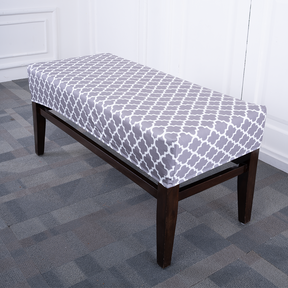 Grey Diamond Elastic Bench Cover