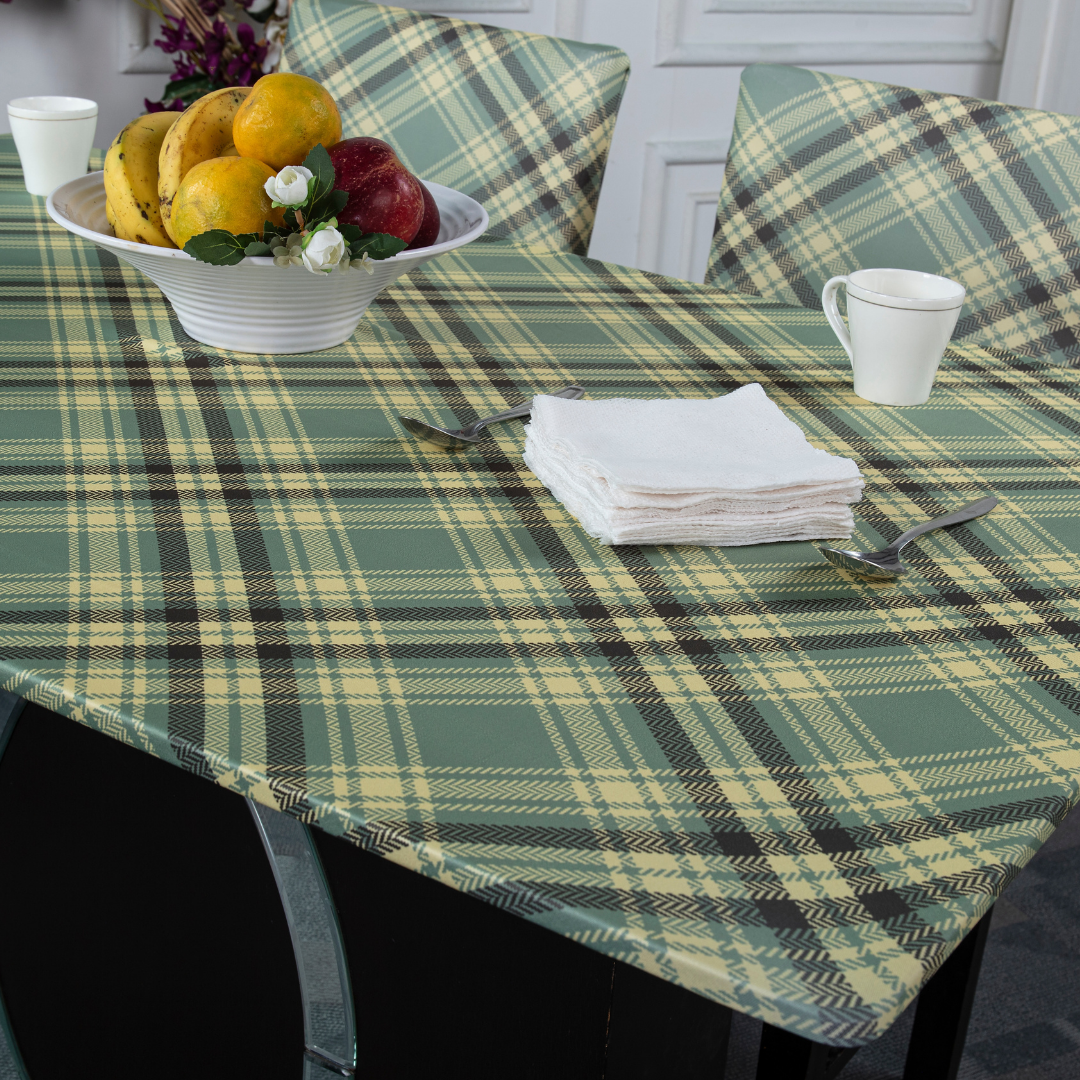 study table covers- Plaid pattern Elastic Table Cover Media-stretchabel table and chairs covers for your dining table covers.