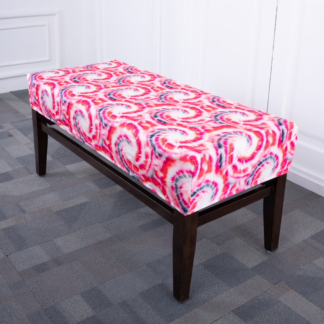 Pink Swirl Elastic Bench Cover
