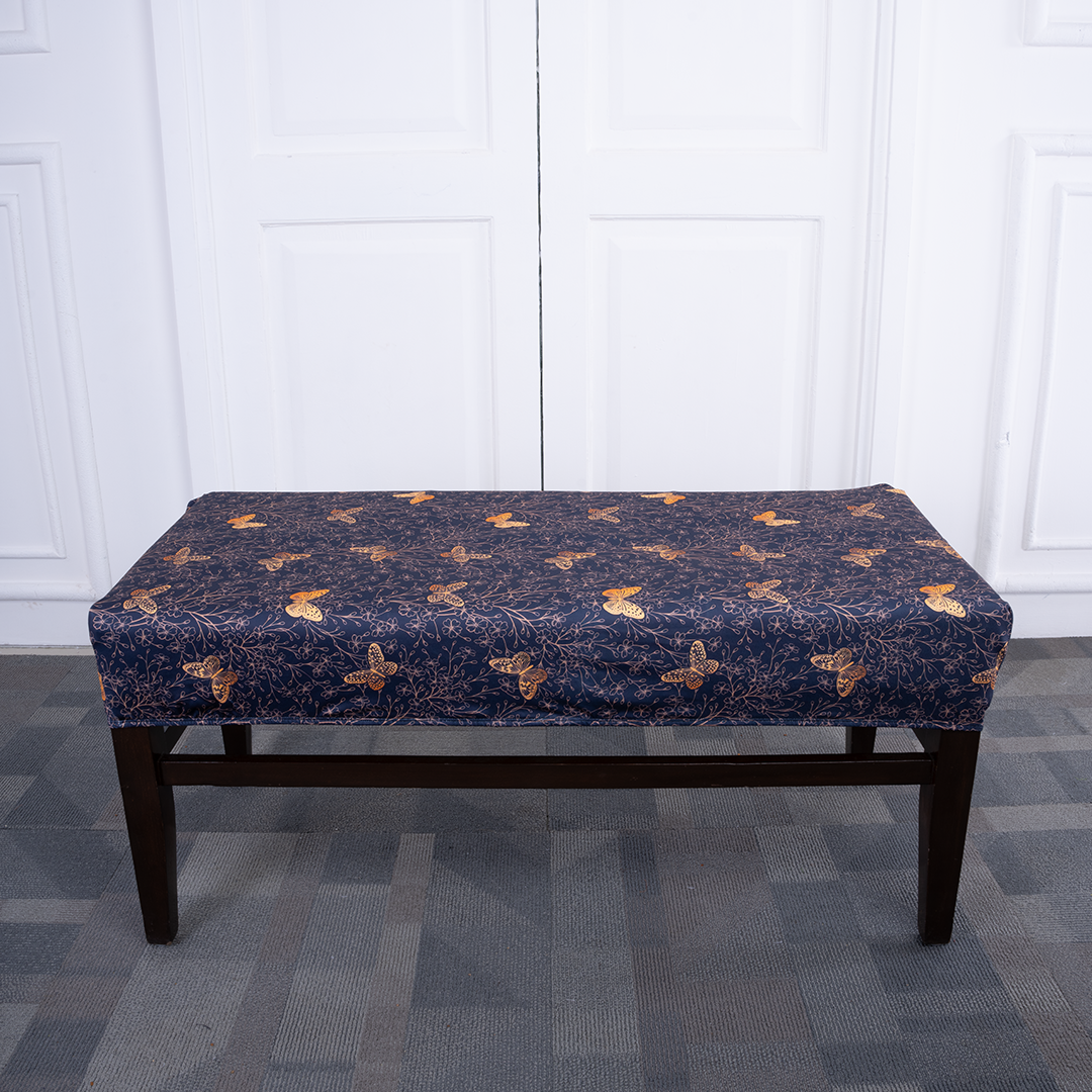 Golden Butterfly Elastic Bench Cover