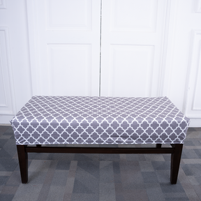 Grey Diamond Elastic Bench Cover