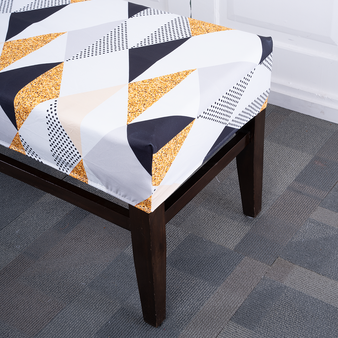 Yellow Prism Elastic Bench Cover