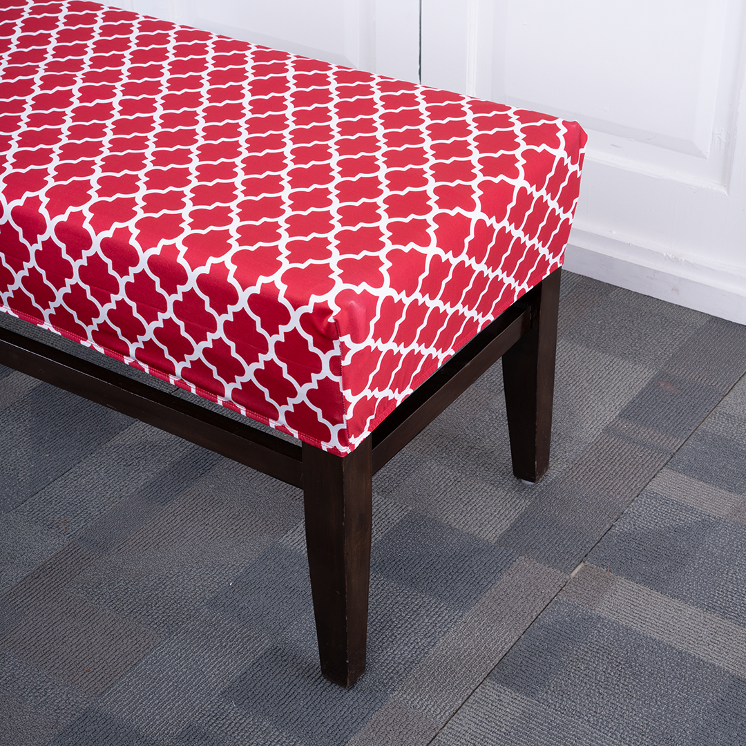 Red Diamond Elastic Bench Cover