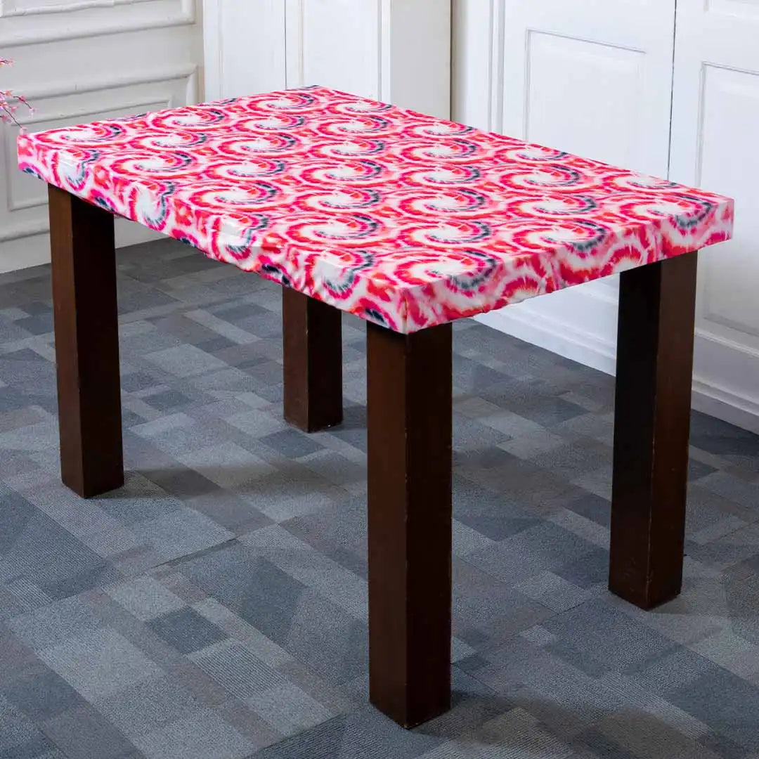 DivineTrendz Exclusive - Pink swirl Elastic Table Cover