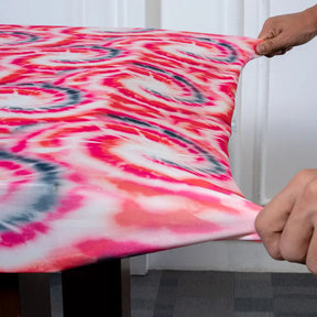 DivineTrendz Exclusive - Pink swirl Elastic Table Cover