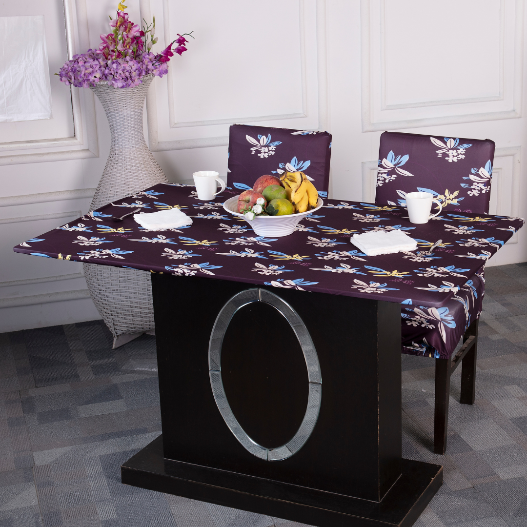 Printed chair and table covers-Floral print Elastic Table Cover. Media.