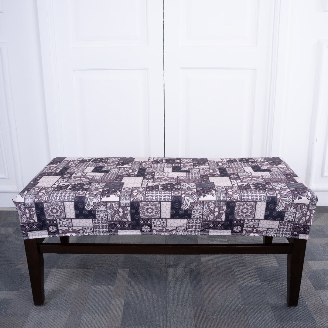 Dutch Tile Elastic Bench Cover