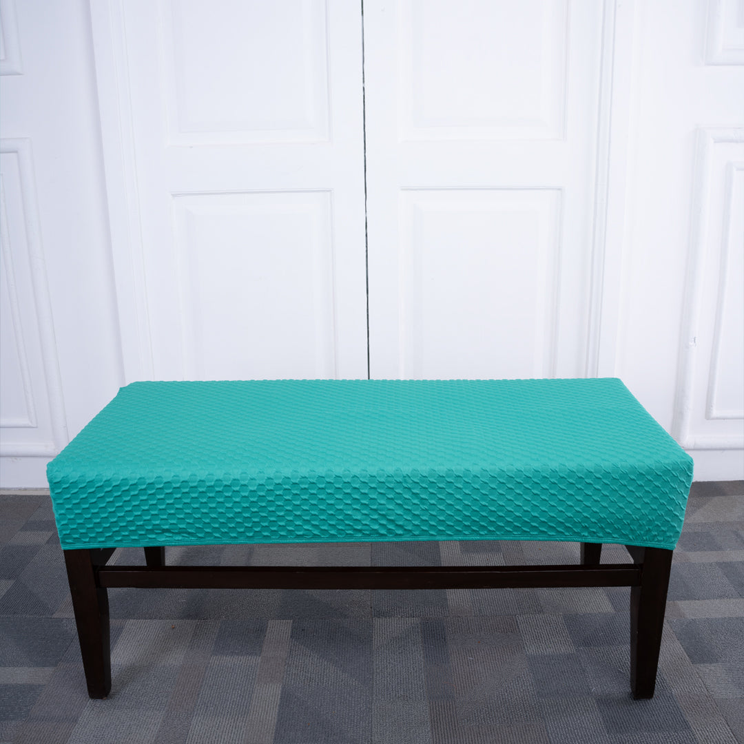 Teal Weaves Elastic Bench Cover