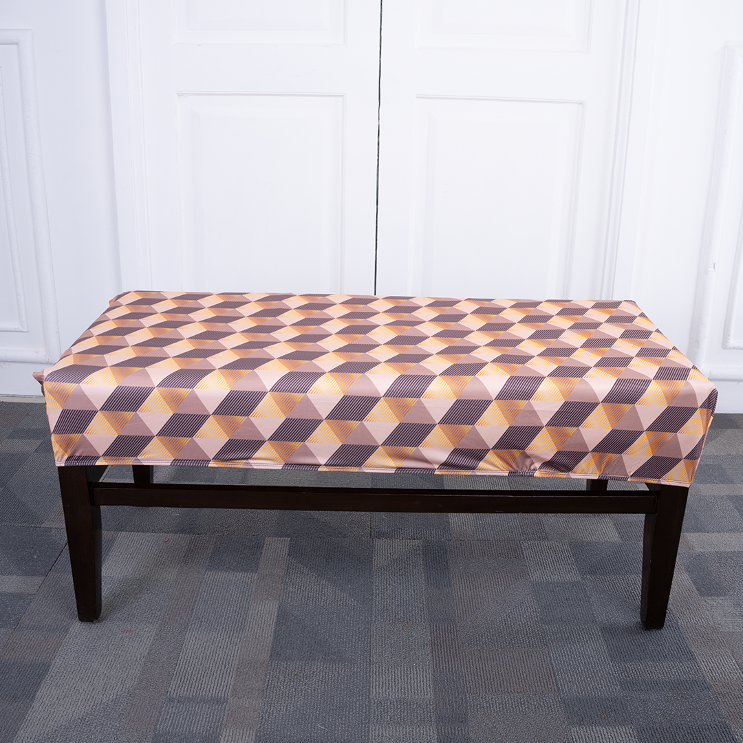 3D Polygon Striped Elastic Bench Cover