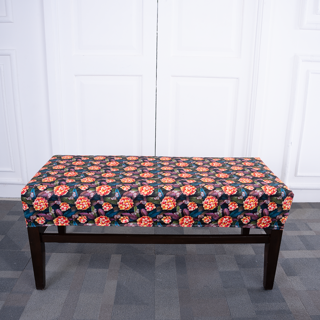 Forest Flower Elastic Bench Cover