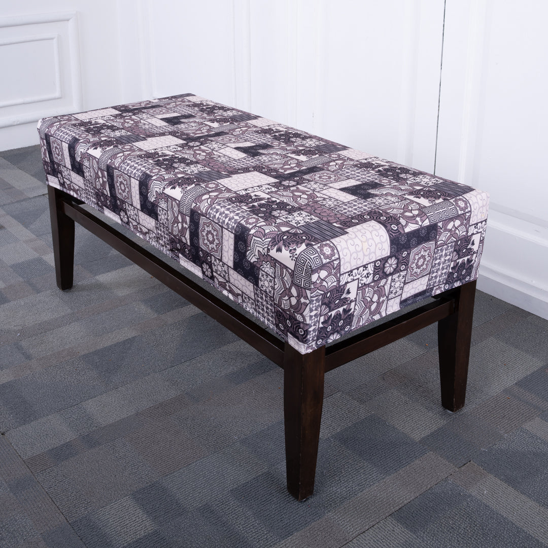 Dutch Tile Elastic Bench Cover