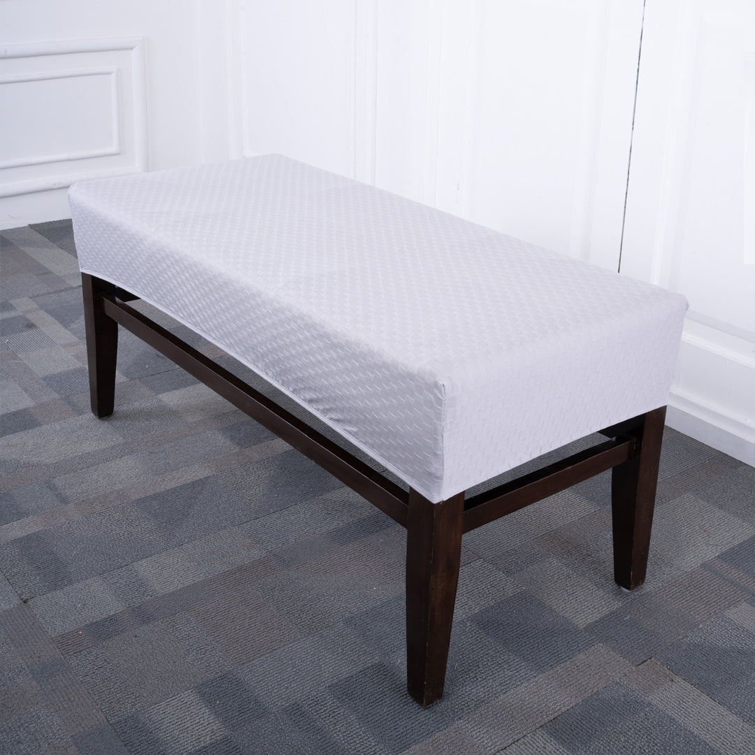 Grey Weave Elastic Bench Cover