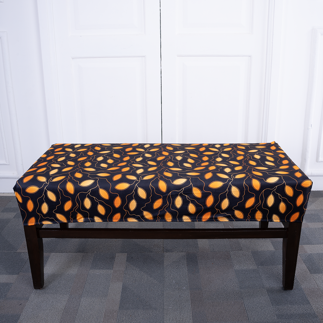 Golden Leaves Elastic Bench Cover