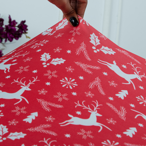 Table and chair cover-Reindeer Print Elastic Table Cover Media-stretchable and machine and hand washbale.