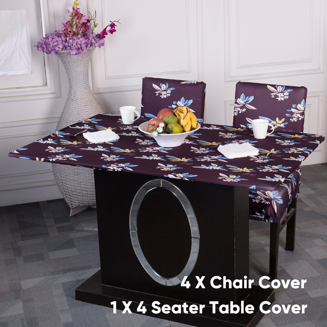 Table and chair covers online- Floral Print Elastic Chair & Table Cover Media- Buy today with great table covers deal online-free shipping .