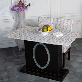 DivineTrendz Exclusive - Cream leaves Elastic Table Cover