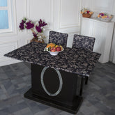 Table cover 6 seater-Beige Black Abstract Elastic Table Cover Media.