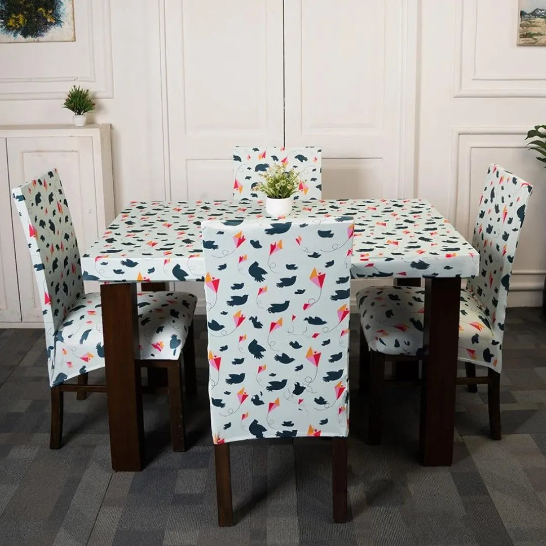 Birds And Kites Elastic Chair And Table Cover Sets