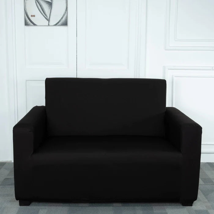 Black Solid Elastic Sofa Slipcovers