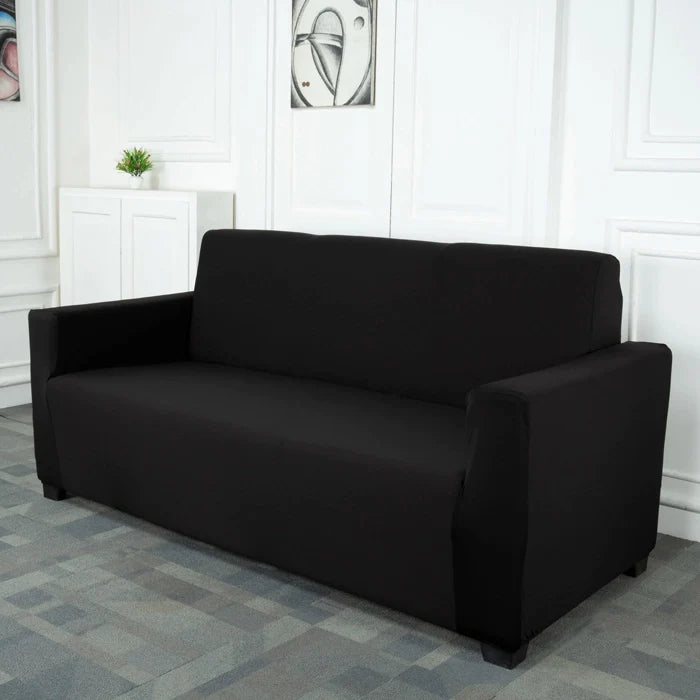 Black Solid Elastic Sofa Slipcovers