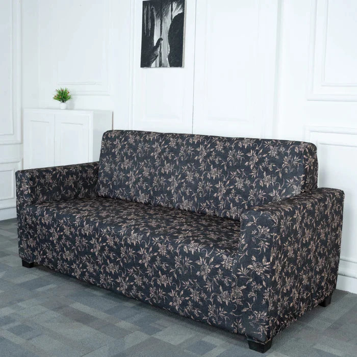 Black & Beige Abstract Elastic Sofa Slipcovers