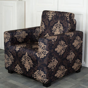 Black & Beige Ethnic 1 seater sofa covers