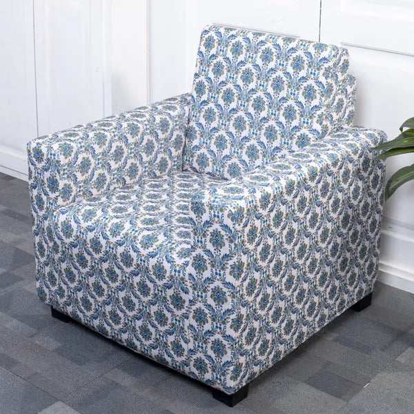 Blue Bliss Elastic Sofa Slipcovers single cover